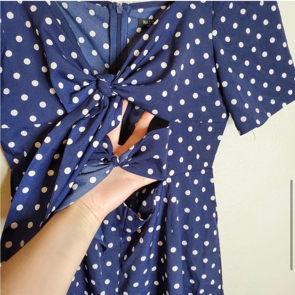 Nasty Gal Blue and White Polka Dot Jumpsuit - Picture 5 of 8